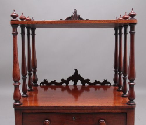 19TH CENTURY ANTIQUE MAHOGANY WHATNOT WITH CELLARETTE - ADDITIONAL PHOTO 7