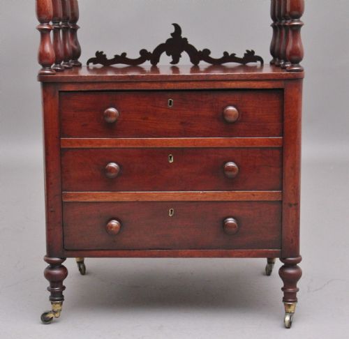 19TH CENTURY ANTIQUE MAHOGANY WHATNOT WITH CELLARETTE - ADDITIONAL PHOTO 9