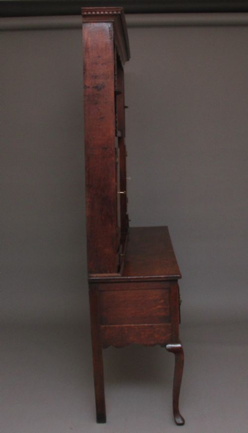 18TH CENTURY ANTIQUE COUNTRY OAK DRESSER AND RACK - ADDITIONAL PHOTO 12