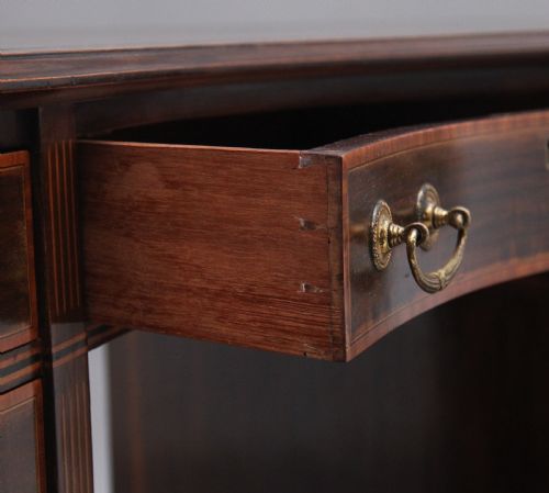 19TH CENTURY INLAID MAHOGANY KIDNEY SHAPED DESK - ADDITIONAL PHOTO 4