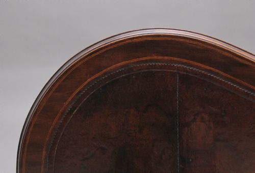 19TH CENTURY INLAID MAHOGANY KIDNEY SHAPED DESK - ADDITIONAL PHOTO 9