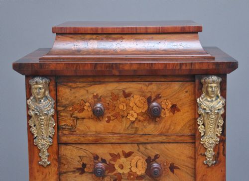 19TH CENTURY WALNUT MARQUETRY WELLINGTON CHEST - ADDITIONAL PHOTO 3