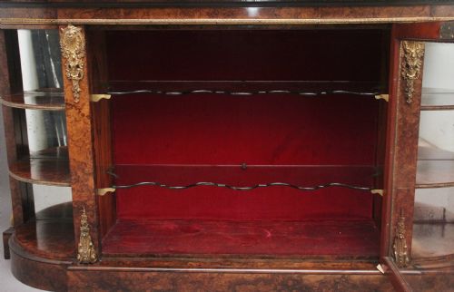 EXHIBITION QUALITY 19TH CENTURY BURR WALNUT MIRROR BACK CREDENZA - ADDITIONAL PHOTO 17