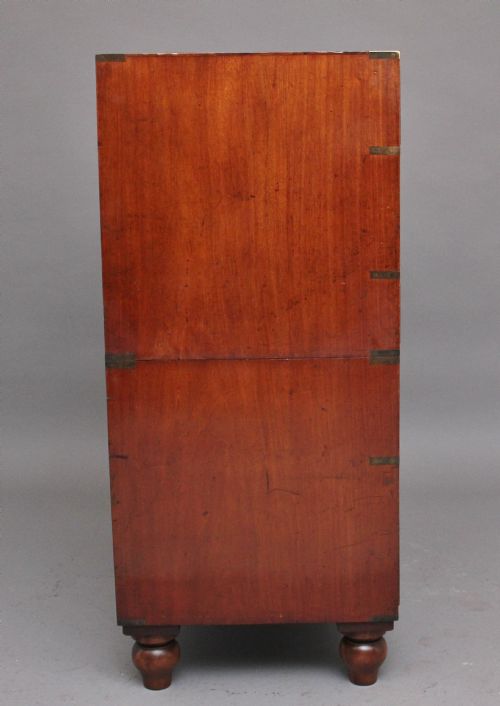 19TH CENTURY MAHOGANY MILITARY SECRETAIRE CHEST - ADDITIONAL PHOTO 4