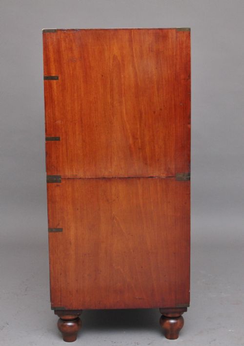 19TH CENTURY MAHOGANY MILITARY SECRETAIRE CHEST - ADDITIONAL PHOTO 6
