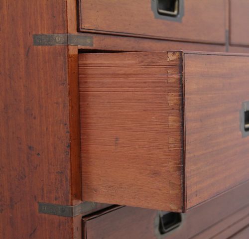 19TH CENTURY MAHOGANY MILITARY SECRETAIRE CHEST - ADDITIONAL PHOTO 16