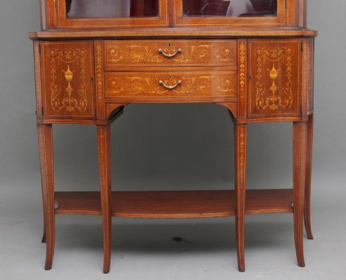 19TH CENTURY INLAID MAHOGANY DISPLAY CABINET - ADDITIONAL PHOTO 3