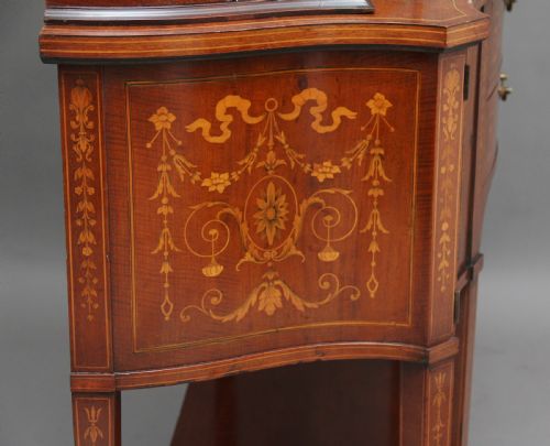 19TH CENTURY INLAID MAHOGANY DISPLAY CABINET - ADDITIONAL PHOTO 9