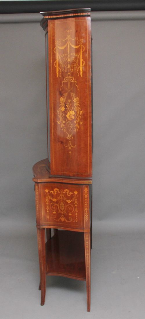 19TH CENTURY INLAID MAHOGANY DISPLAY CABINET - ADDITIONAL PHOTO 10