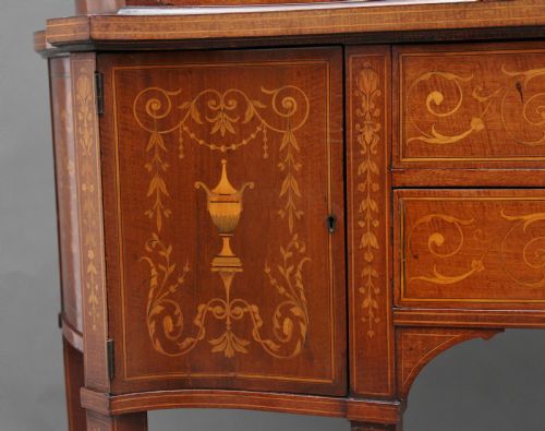 19TH CENTURY INLAID MAHOGANY DISPLAY CABINET - ADDITIONAL PHOTO 11