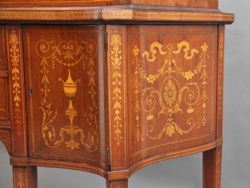 19TH CENTURY INLAID MAHOGANY DISPLAY CABINET - ADDITIONAL PHOTO 13