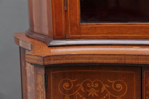 19TH CENTURY INLAID MAHOGANY DISPLAY CABINET - ADDITIONAL PHOTO 14
