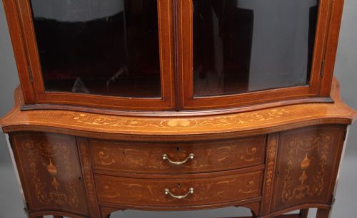 19TH CENTURY INLAID MAHOGANY DISPLAY CABINET - ADDITIONAL PHOTO 15
