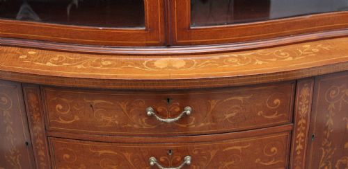 19TH CENTURY INLAID MAHOGANY DISPLAY CABINET - ADDITIONAL PHOTO 16