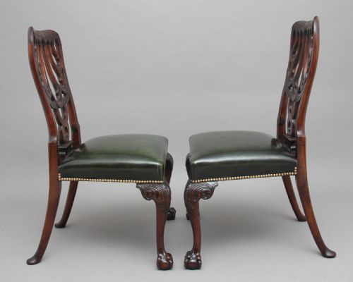 PAIR OF 19TH CENTURY CARVED MAHOGANY SIDE CHAIRS - ADDITIONAL PHOTO 1