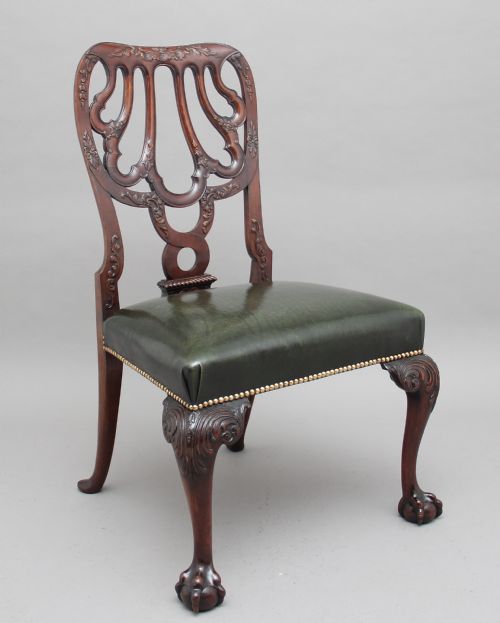 PAIR OF 19TH CENTURY CARVED MAHOGANY SIDE CHAIRS - ADDITIONAL PHOTO 3