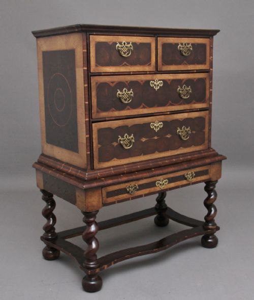 EARLY 20TH CENTURY LABURNAM OYSTER CHEST ON STAND - ADDITIONAL PHOTO 1