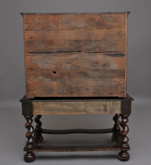 EARLY 20TH CENTURY LABURNAM OYSTER CHEST ON STAND - ADDITIONAL PHOTO 4