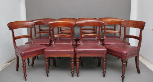 SET OF TWELVE 19TH CENTURY MAHOGANY DINING CHAIRS