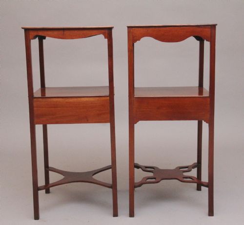 NEAR PAIR 19TH CENTURY INLAID MAHOGANY BEDSIDE TABLES - ADDITIONAL PHOTO 5