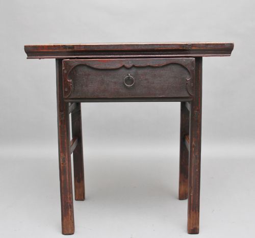 19TH CENTURY CHINESE ELM SIDE TABLE - ADDITIONAL PHOTO 1