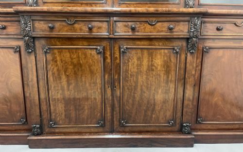 ANTIQUE EARLY 19TH CENTURY MAHOGANY BREAK FRONT BOOKCASE - ADDITIONAL PHOTO 7