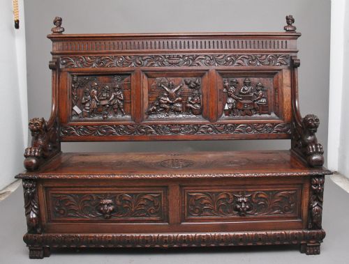 Superb Quality 19th Century Oak Box Settle