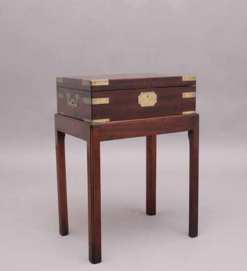 19th Century Antique Mahogany Box on Later Stand