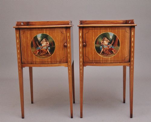 PAIR EARLY 20TH CENTURY SATINWOOD BEDSIDE CABINETS - ADDITIONAL PHOTO 1