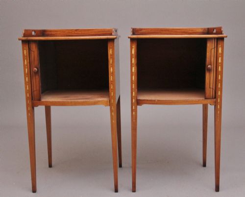 PAIR EARLY 20TH CENTURY SATINWOOD BEDSIDE CABINETS - ADDITIONAL PHOTO 2