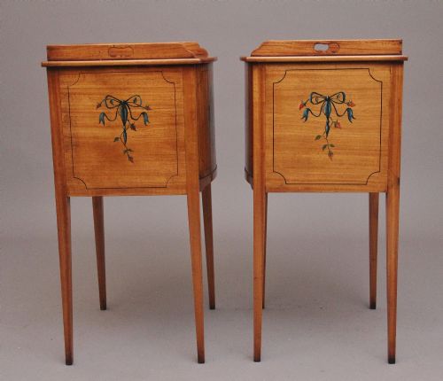 PAIR EARLY 20TH CENTURY SATINWOOD BEDSIDE CABINETS - ADDITIONAL PHOTO 8