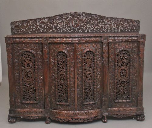 19th Century Anglo-indian Carved Cabinet