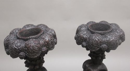 PAIR 19TH CENTURY ANGLO INDIAN CARVED TORCHERS - ADDITIONAL PHOTO 8