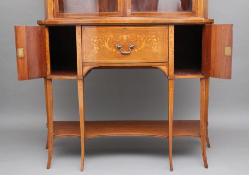 19TH CENTURY MAHOGANY INLAID DISPLAY CABINET - ADDITIONAL PHOTO 5