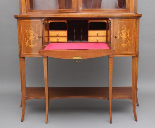 19TH CENTURY MAHOGANY INLAID DISPLAY CABINET - ADDITIONAL PHOTO 6