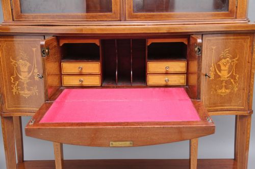 19TH CENTURY MAHOGANY INLAID DISPLAY CABINET - ADDITIONAL PHOTO 7