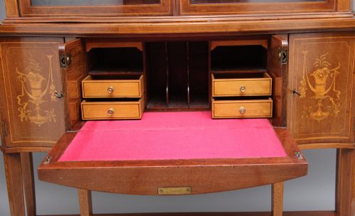 19TH CENTURY MAHOGANY INLAID DISPLAY CABINET - ADDITIONAL PHOTO 9