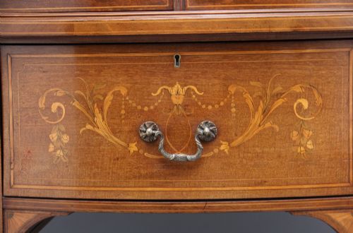 19TH CENTURY MAHOGANY INLAID DISPLAY CABINET - ADDITIONAL PHOTO 13