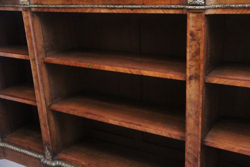 19TH CENTURY WALNUT AND ORMOLU OPEN BOOKCASE BY JOHNSTONE AND JEANES - ADDITIONAL PHOTO 4