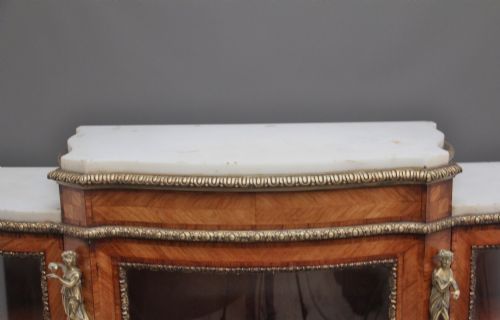 19TH CENTURY KINGWOOD AND MARBLE TOP CREDENZA - ADDITIONAL PHOTO 4