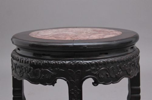 A PAIR OF 19TH CENTURY CHINESE CARVED HARDWOOD OCCASIONAL TABLES - ADDITIONAL PHOTO 6