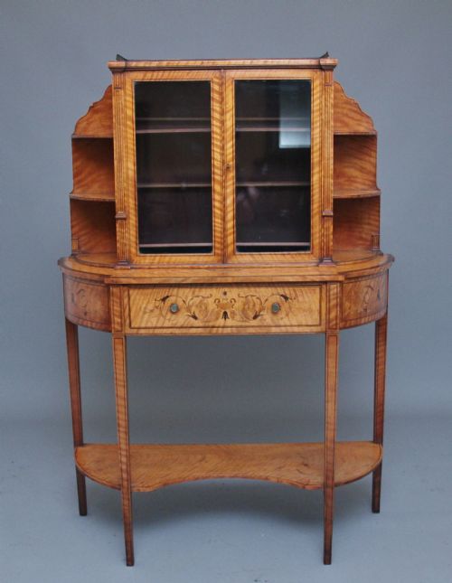 19TH CENTURY SATINWOOD DISPLAY CABINET