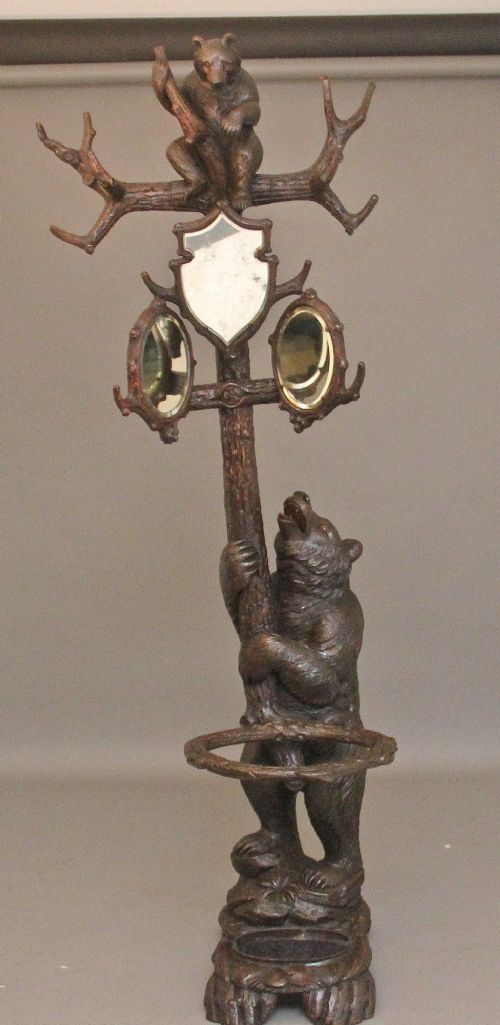 19TH CENTURY BLACK FOREST BEAR HALL STAND