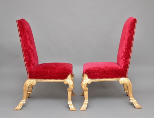 A PAIR OF GEORGE I STYLE GILTWOOD CHAIRS - ADDITIONAL PHOTO 2