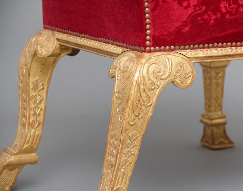 A PAIR OF GEORGE I STYLE GILTWOOD CHAIRS - ADDITIONAL PHOTO 8