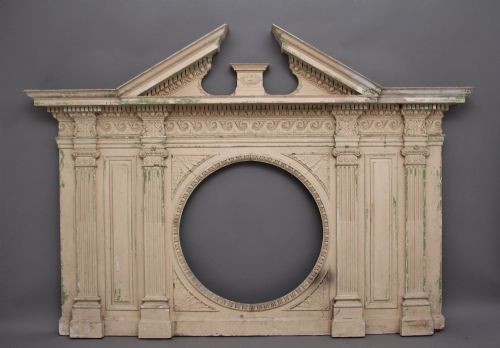 SUPERB QUALITY ANTIQUE 18TH CENTURY PAINTED PINE OVERMANTLE