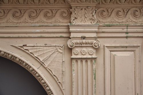 SUPERB QUALITY ANTIQUE 18TH CENTURY PAINTED PINE OVERMANTLE - ADDITIONAL PHOTO 12