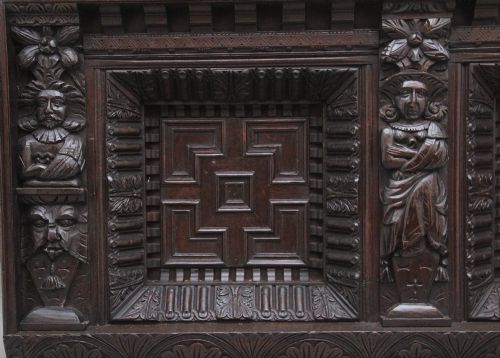17TH CENTURY AND LATER CARVED OAK OVERMANTLE - ADDITIONAL PHOTO 1