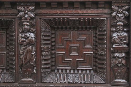 17TH CENTURY AND LATER CARVED OAK OVERMANTLE - ADDITIONAL PHOTO 2