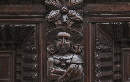 17TH CENTURY AND LATER CARVED OAK OVERMANTLE - ADDITIONAL PHOTO 4